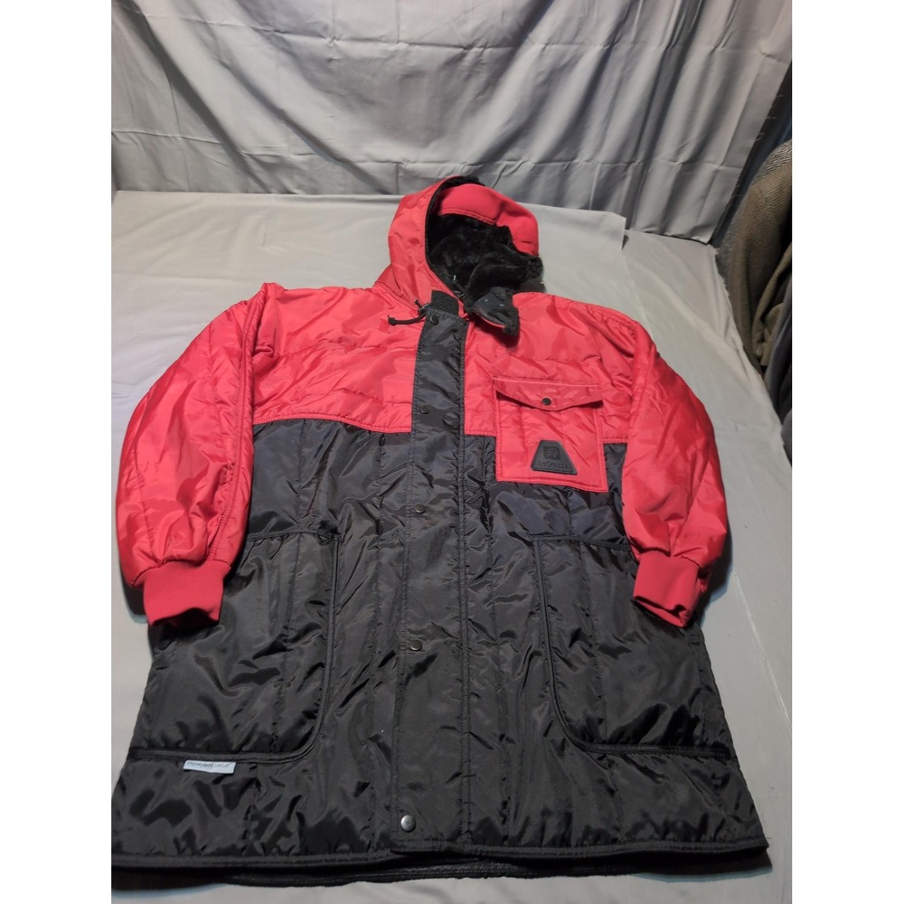 LaCrosse Jacket Mens Large Red Black Thinsulate‎ LiteLoft Insulated Hooded Coat
